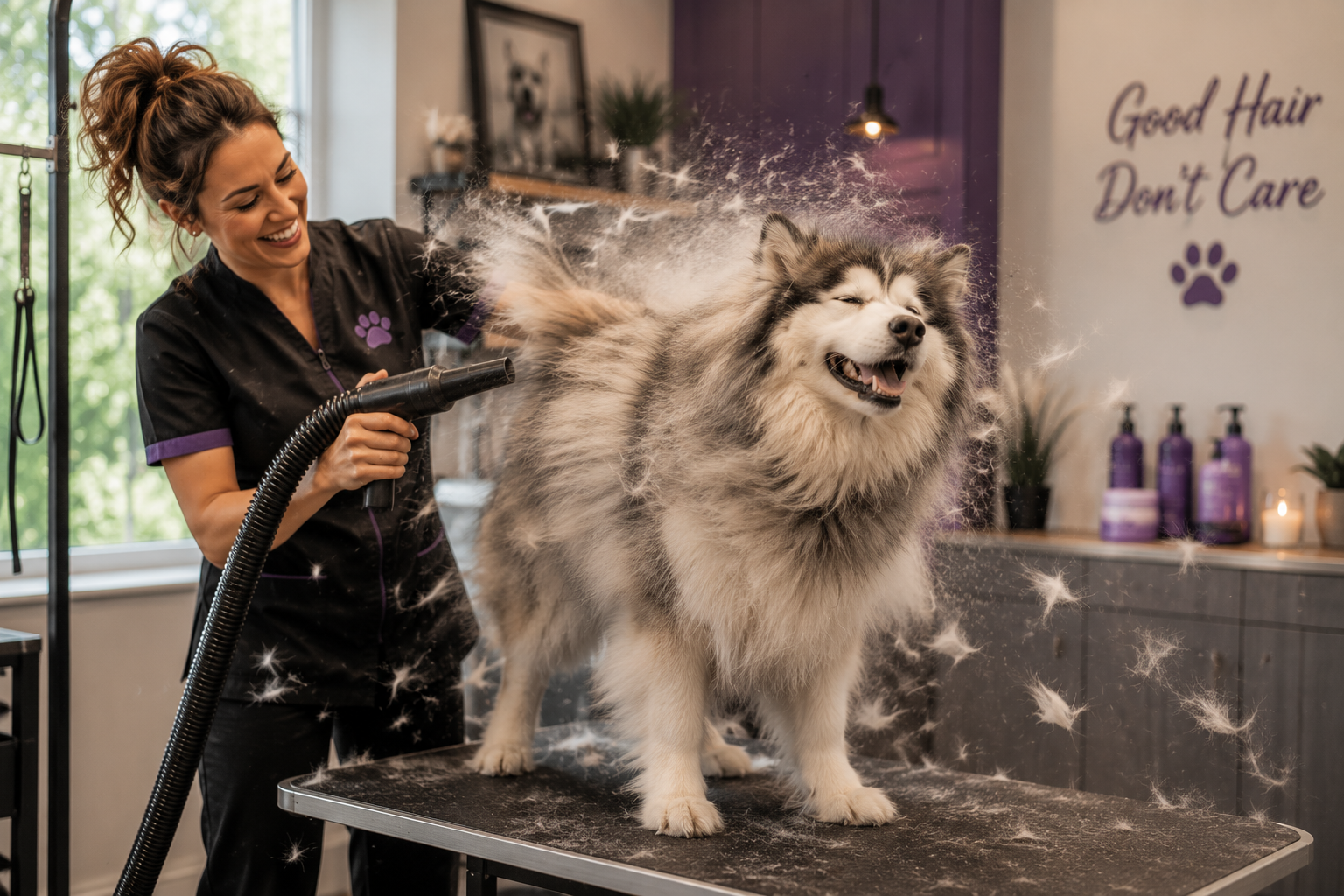 Luxury de-shedding treatment.